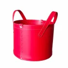 Zylindrischer Holzhalter aus regeneriertem Leder mit Tonda Firestyle Rädern Viadurini