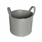 Zylindrischer Holzhalter aus regeneriertem Leder mit Tonda Firestyle Rädern Viadurini