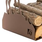 Brennholzhalter aus braunem Stahl Hergestellt in Italien mit Werkzeugen - Volturno Viadurini