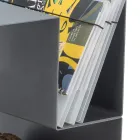 Design-Holzhalter für den Innenbereich aus grauem Stahl Made in Italy - Tramontana Viadurini