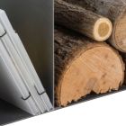 Design-Holzhalter für den Innenbereich aus grauem Stahl Made in Italy - Tramontana Viadurini