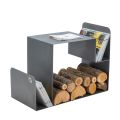 Design-Holzhalter für den Innenbereich aus grauem Stahl Made in Italy - Tramontana