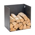 Brennholzhalter aus schwarz lackiertem Stahl Made in Italy - Fiamme