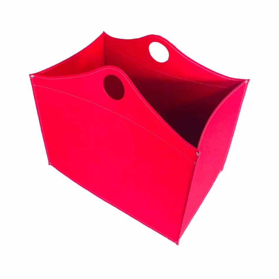 Portalegna Bonded Leder mit WoodBag Räder made in Italy Viadurini