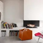 Holzhalter aus regeneriertem Leder mit WoodBag Rädern aus Italien Viadurini