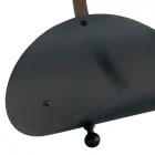 Schwarzer Holzhalter aus Metall mit Ledergriff, hergestellt in Italien – Antilope Viadurini