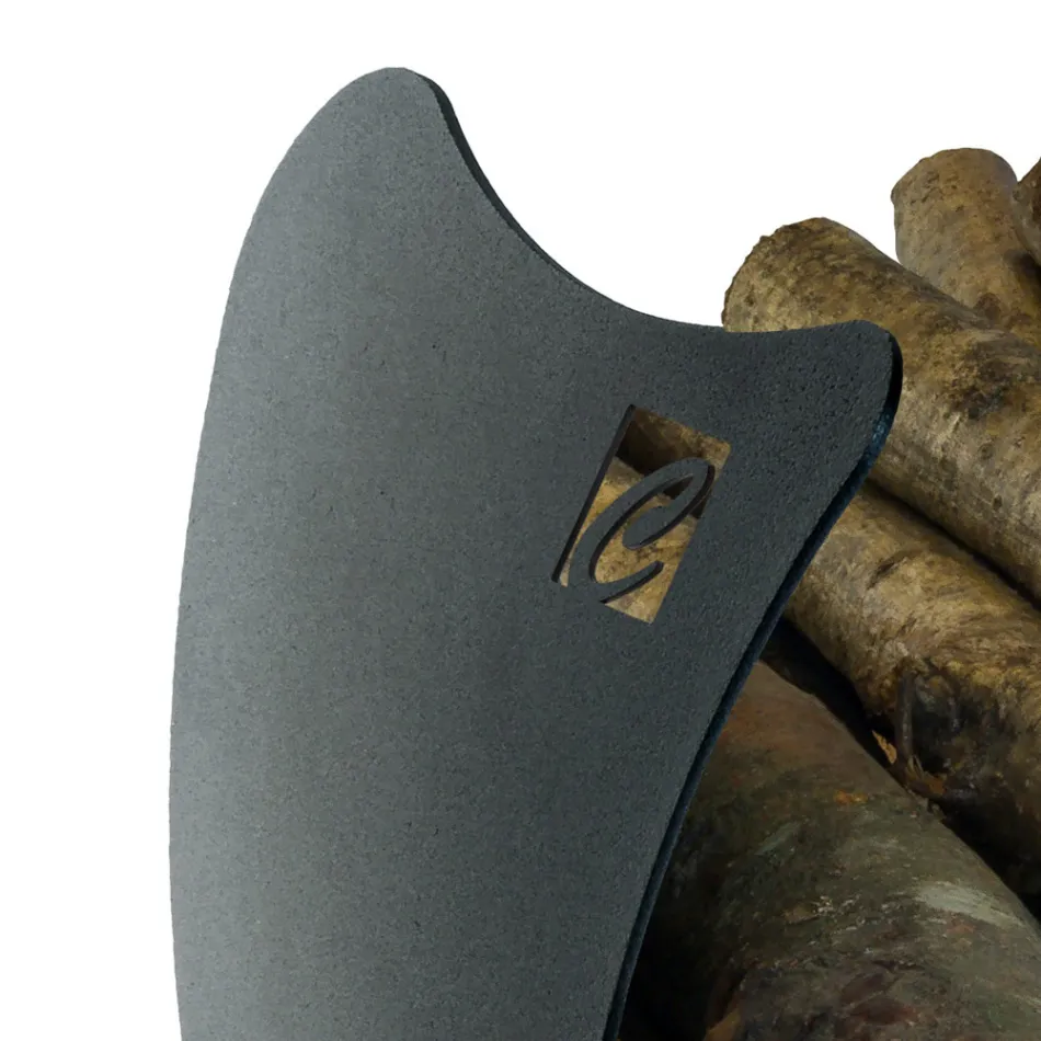 Interner Brennholzhalter aus lackiertem Stahl Made in Italy - Leopoldo Viadurini