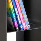 Schwarzer moderner Holzhalter mit Regalen Made in Italy - Cauro1 Viadurini