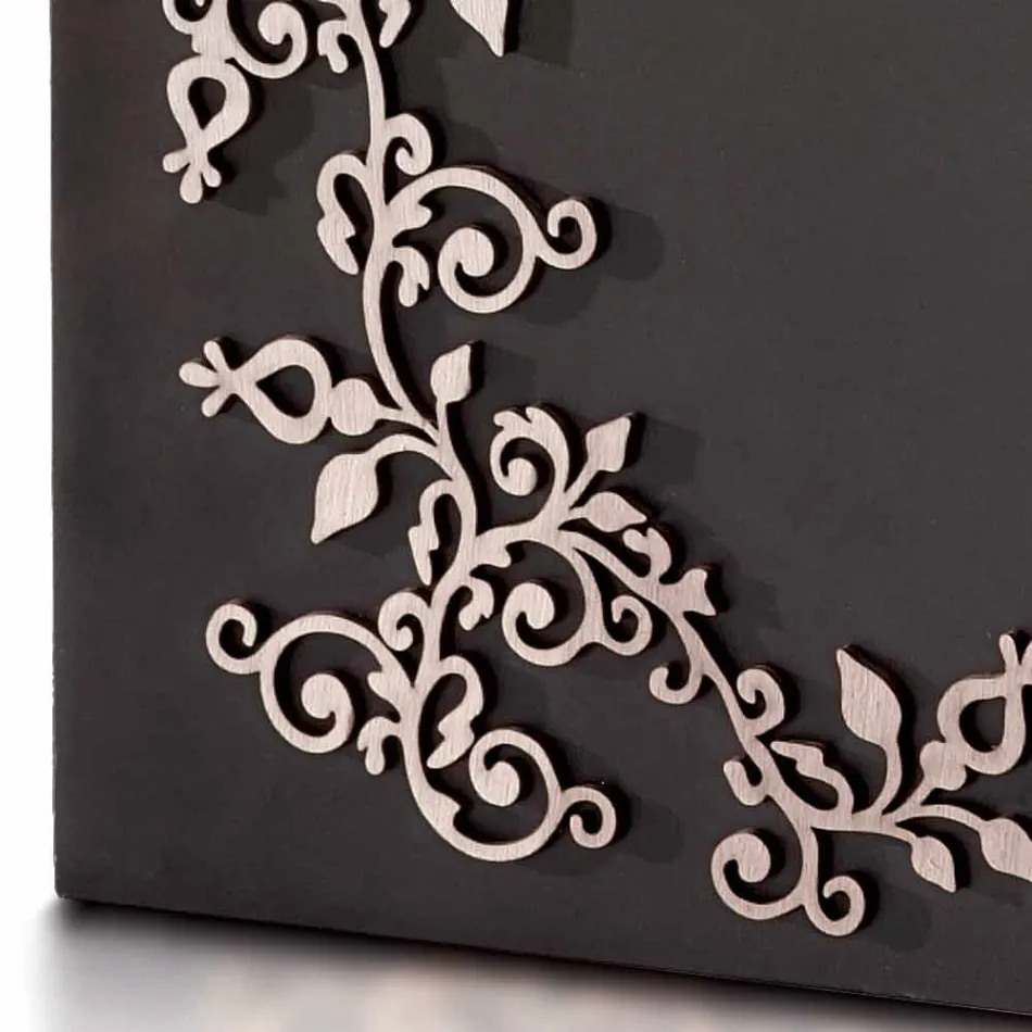 Moderner, eleganter, rechteckiger Schirmständer aus verziertem Holz - Dekoro Viadurini