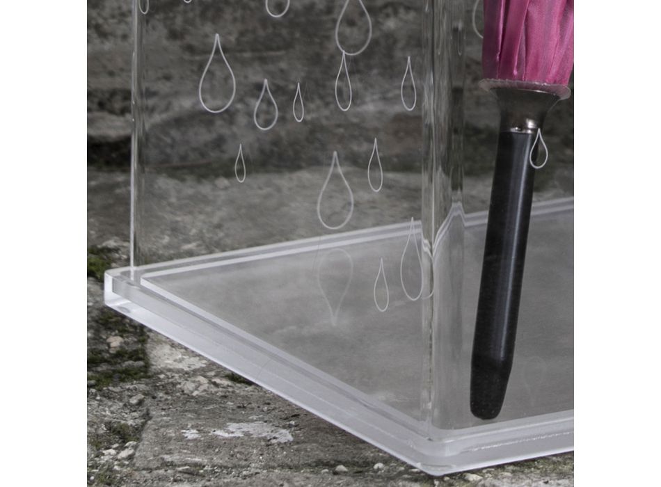 Schirmständer aus transparentem laserdekoriertem Acrylglas - Versio Viadurini