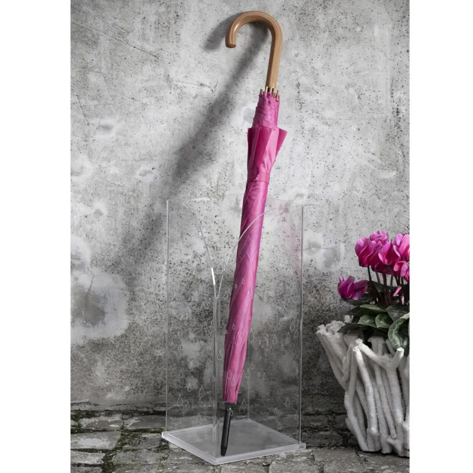 Schirmständer aus transparentem laserdekoriertem Acrylglas - Versio Viadurini