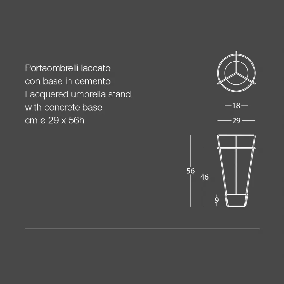 Schirmständer aus farbigem Metall und Beton im modernen italienischen Design - Rachid Viadurini