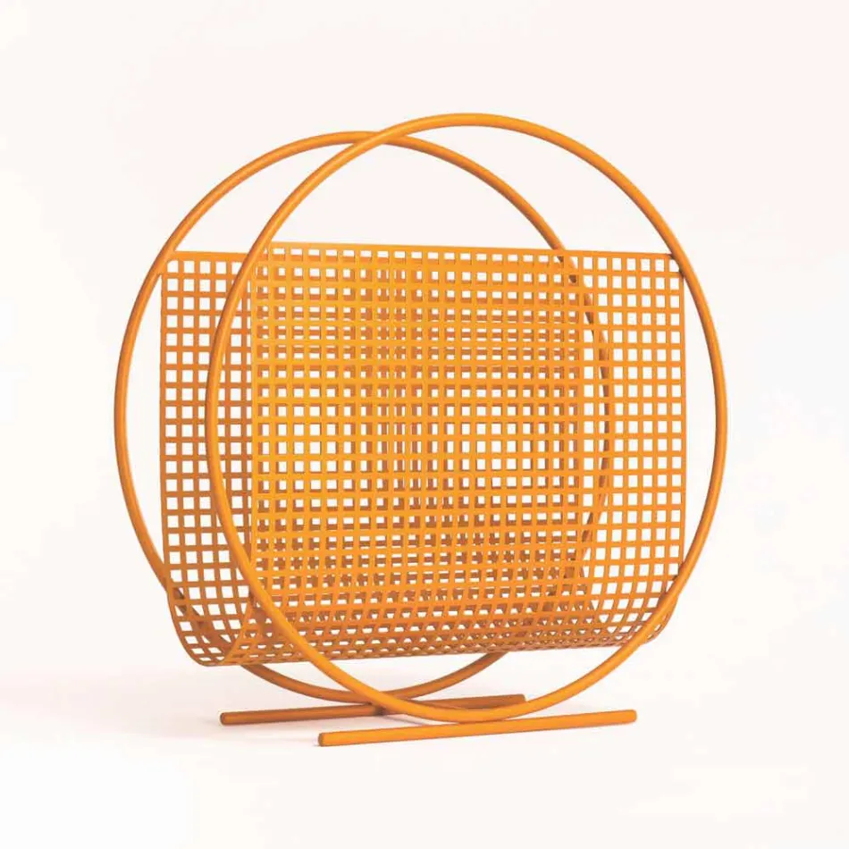 Round Design Steel Magazine Rack Made in Italy - Schöpflöffel Viadurini