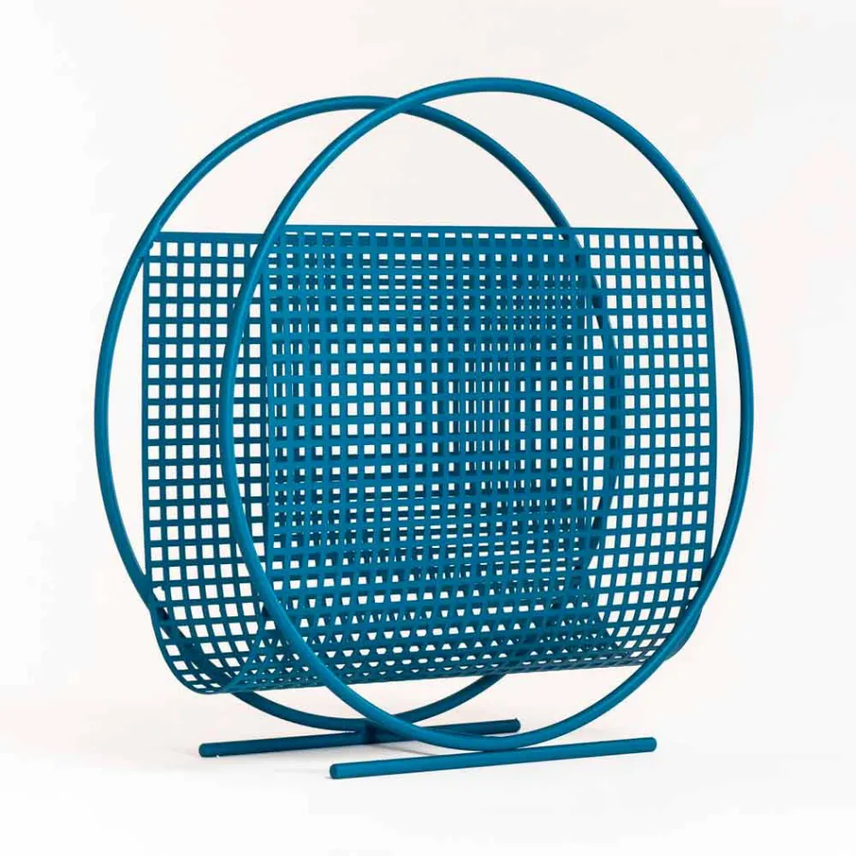 Round Design Steel Magazine Rack Made in Italy - Schöpflöffel Viadurini