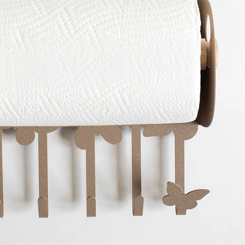 Wandrollenhalter in Weiß oder Beige Eisen Made in Italy - Leiden Viadurini