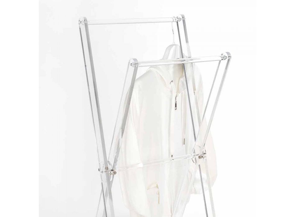Design Boden Handtuchhalter aus transparentem Plexiglas oder mit Holz - Stendio Viadurini