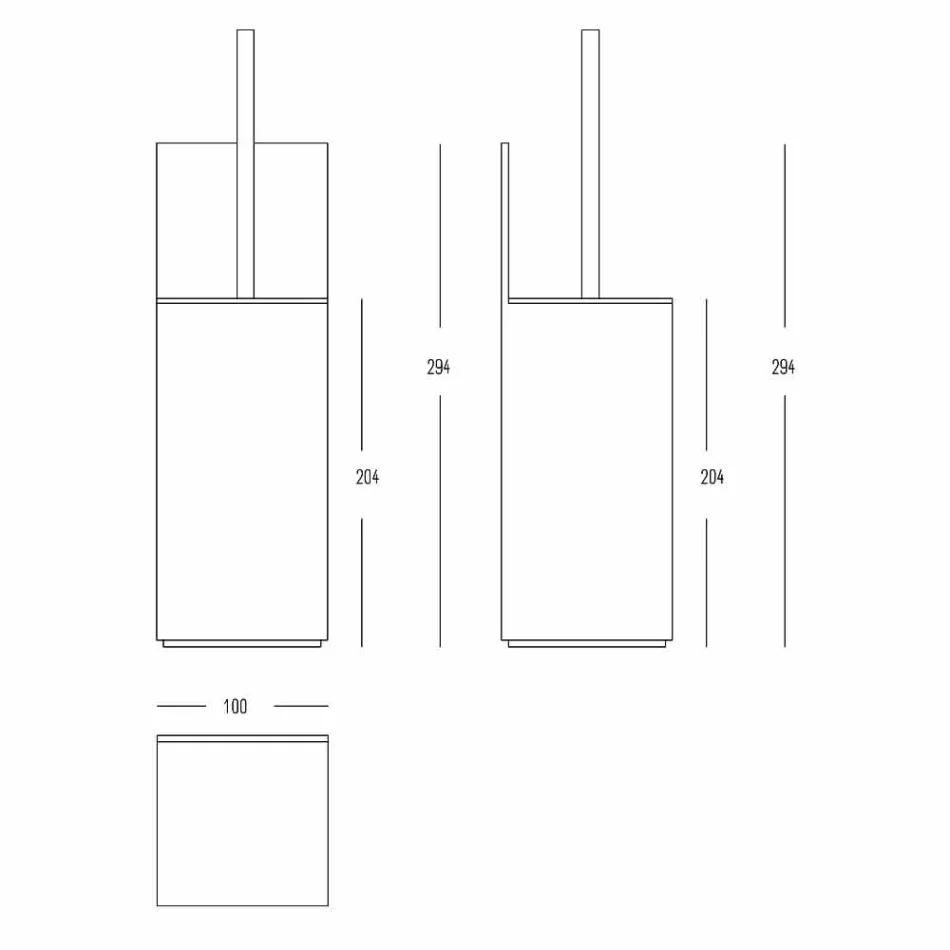 WC-Bürstenhalter aus Corian weiß oder mit schwarzem Designeinsatz - Elono Viadurini