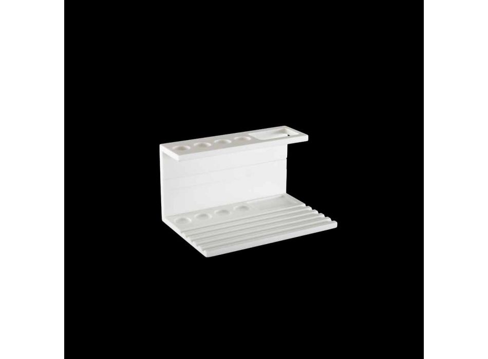 Zahnbürstenhalter aus weißem oder schwarzem Corian, Design-Badzubehör - Elono Viadurini