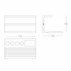 Zahnbürstenhalter aus weißem oder schwarzem Corian, Design-Badzubehör - Elono Viadurini