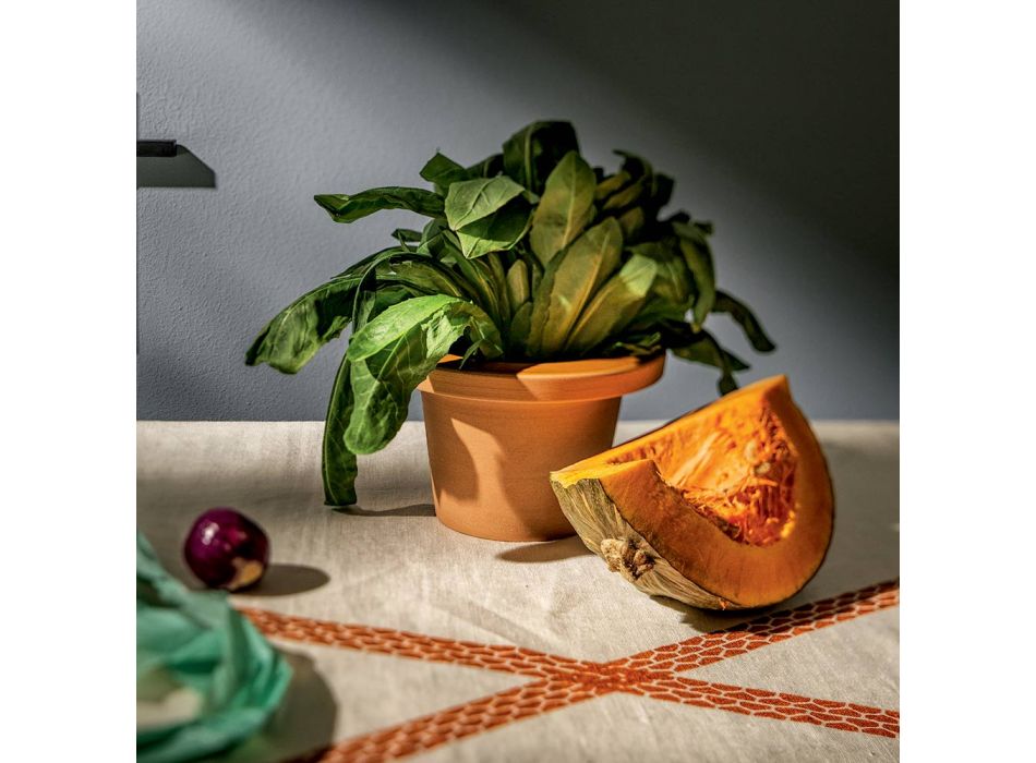 Vasenhalter aus Terrakotta und glasierter Keramik Made in Italy - Phoebe Viadurini