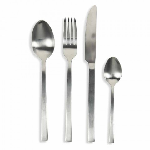 Komplettes Besteckset aus modernem Stahl