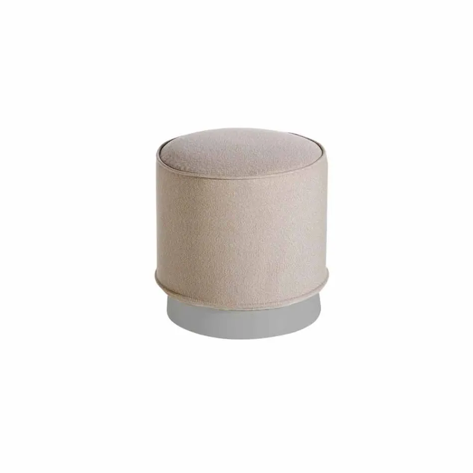 Sitzpuff für den Außenbereich, aus Polyethylen und Stoff oder Leder - Mara Slide Viadurini