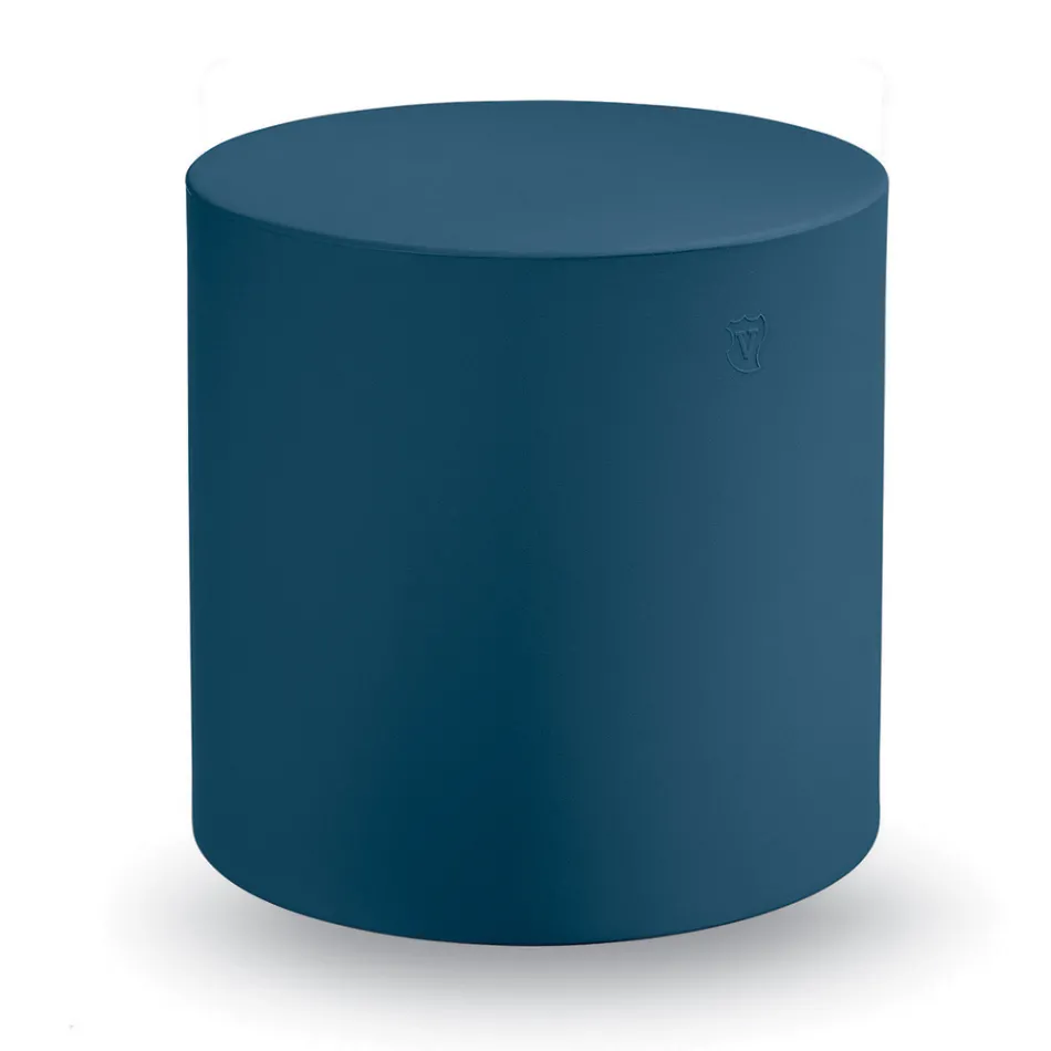 Zylindrischer Gartenhocker aus farbigem Polyethylen Made in Italy - Viky Viadurini