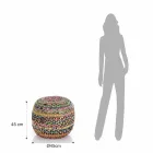 Pouf aus Jute und Polystyrol in 2 verschiedenen Größen – Rost Viadurini