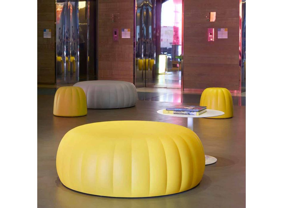 Weicher, farbiger Sitzpuff Slide Gelee aus Polyurethan, hergestellt in Italien Viadurini