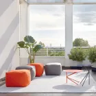 Weicher quadratischer Pouf für den Innen- und Außenbereich aus Stoff in verschiedenen Farben – Naemi Viadurini