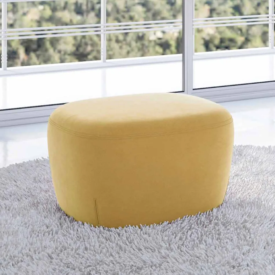 Pouf Square Fußstütze gepolstert und mit Stoff bezogen Made in Italy - Marli Viadurini
