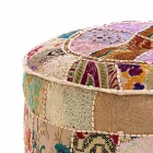 Runder Hocker im Ethno - Design aus Patchwork - Stoff oder Samt - Faser Viadurini