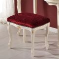 Hocker im klassischen Stil aus Walnussholz und Stoff Made in Italy - Luxus