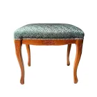 Hocker im klassischen Stil aus Walnussholz und Stoff Made in Italy - Luxus Viadurini