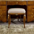 Hocker im klassischen Stil aus Holz mit Stoffbezug Made in Italy - Cambrige Viadurini