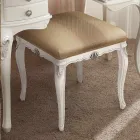 Hocker im klassischen Stil aus Holz mit Stoffbezug Made in Italy - Cambrige Viadurini