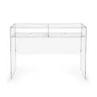 Praktischer, freistehender Schreibtisch aus transparentem Plexiglas, hergestellt in Italien - Ghea Viadurini