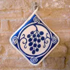 Topflappen italienischer Kunst aus reinem Leinen mit handbedrucktem Einzelstück - Marken Viadurini