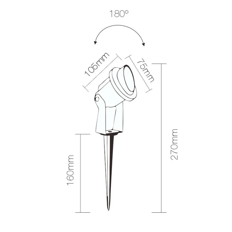 LED-Außenstrahler aus mattschwarzem Aluminium 4 Stück - Oliver Viadurini