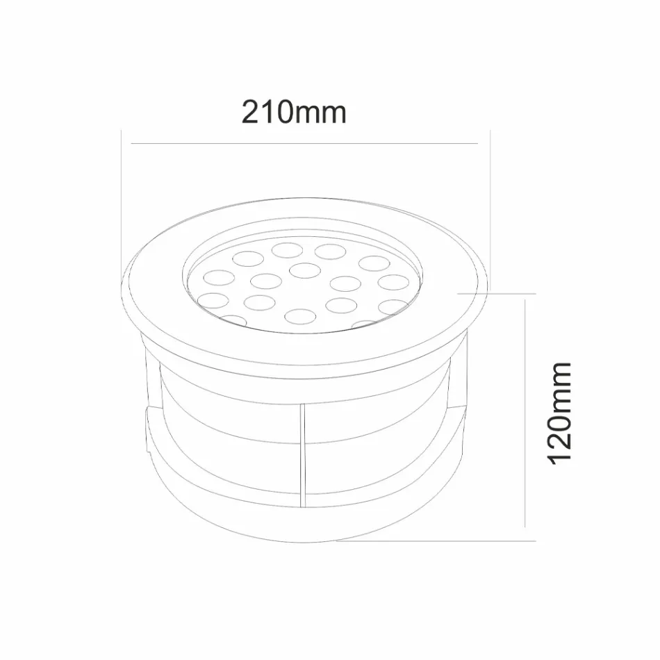 Runder Strahler mit LED Outdoor in Edelstahl - Dakota Viadurini