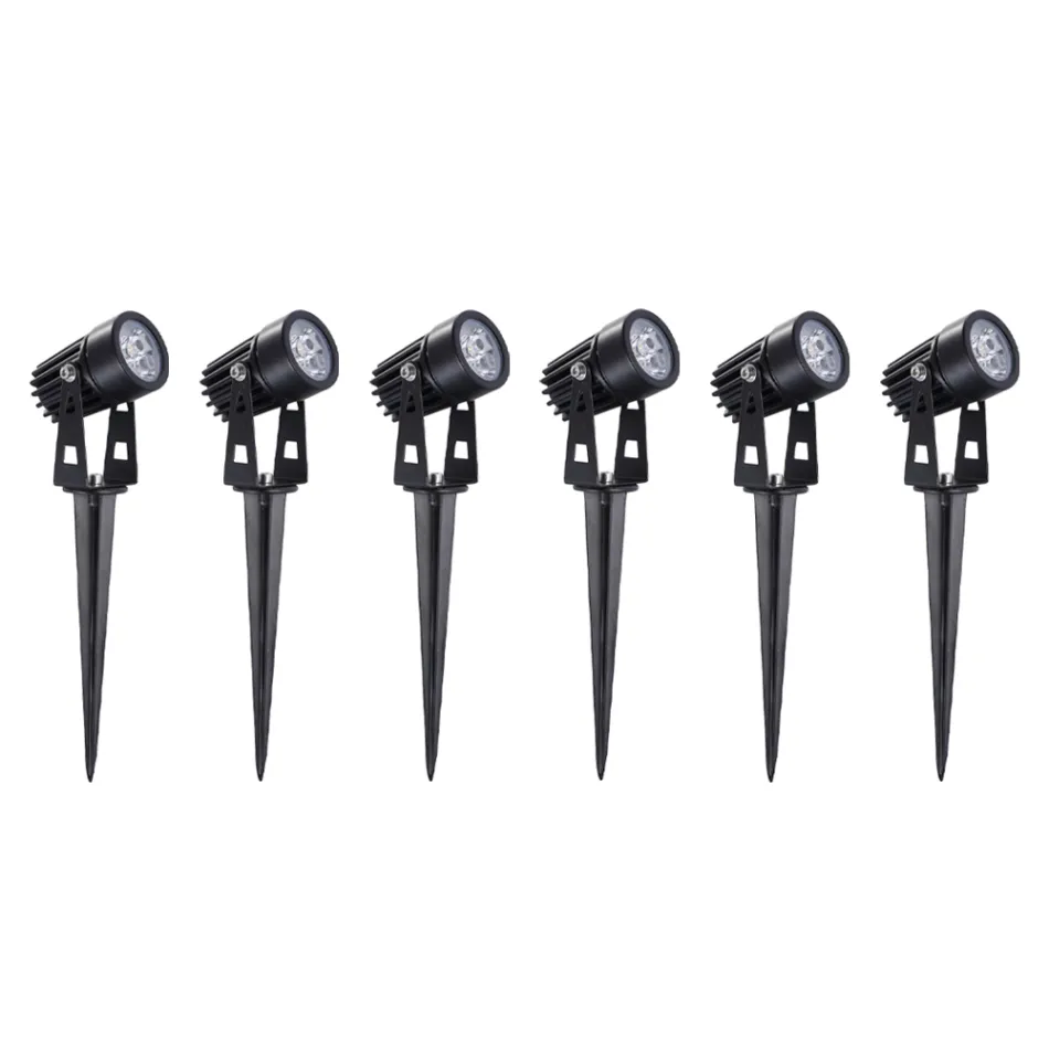 6-teiliger runder Aluminiumstrahler mit LED-Außenprojektor - Erio Viadurini