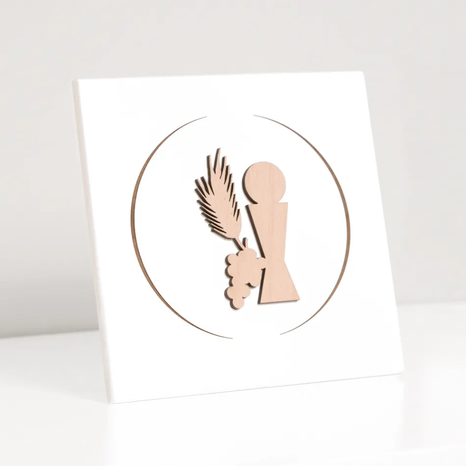 Kleines Bild mit dem lasergravierten Kommunionkelch, hergestellt in Italien – Philippe Viadurini