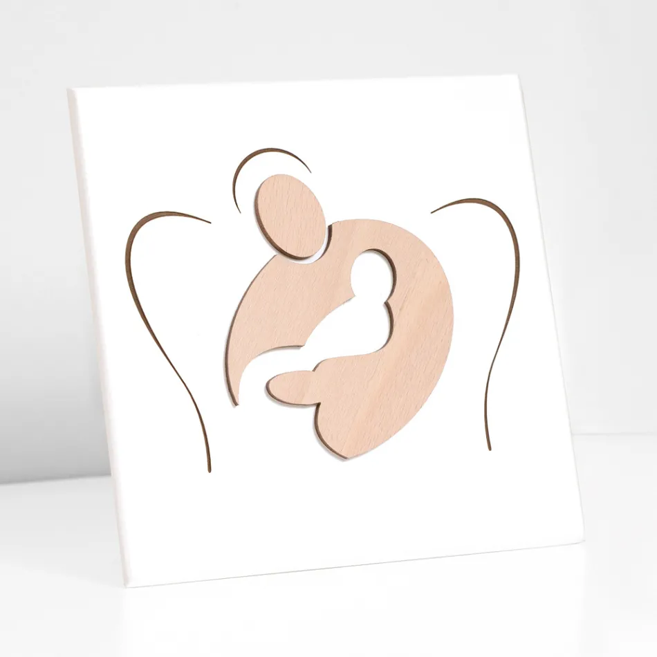 Kleines Bild mit der Lasergravur „Sweet Embrace“, hergestellt in Italien – Angelica Viadurini