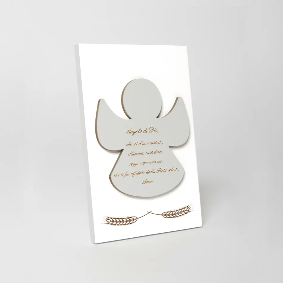 Lasergraviertes Bild eines gesegneten Engels, hergestellt in Italien – Alain Viadurini