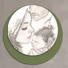 Holzbild mit Aufdruck einer vereinten Familie, hergestellt in Italien – Kanada Viadurini