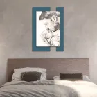 Holzbild mit Aufdruck eines Mannes mit Kind, hergestellt in Italien – Kosovo Viadurini