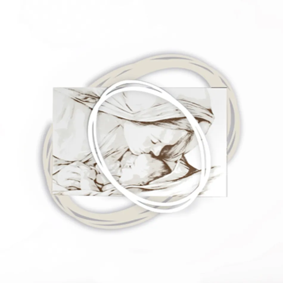 Lasergraviertes Bild mit Marias Kuss an Jesus, hergestellt in Italien – Sylvie Viadurini