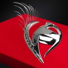 Moderner handwerklicher Rahmen aus Holz, Stahl und Harz Made in Italy - Eye Viadurini