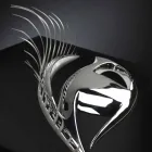 Moderner handwerklicher Rahmen aus Holz, Stahl und Harz Made in Italy - Eye Viadurini