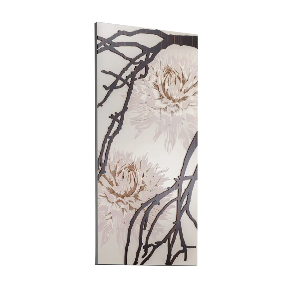 Mit Laser gefertigtes Bild mit Dahlienblume, hergestellt in Italien – Taka Viadurini